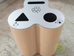 仿木纹立式直投口三分类垃圾桶
