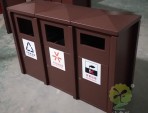 户外大型喷塑三分类钢板垃圾箱