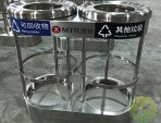 香港地铁站透明两分类不锈钢垃圾桶
