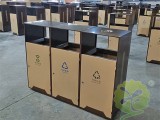 户外遗址公园组合式不锈钢分类垃圾桶制造商