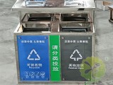 户外镜面不锈钢分类垃圾桶定制