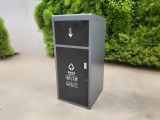 户外密闭式240升喷粉镀锌板垃圾桶定义城市洁净美学