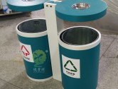 户外圆柱形分类钢制垃圾桶