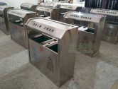 户外双分类不锈钢垃圾桶