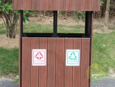 户外公园花箱钢木分类垃圾桶