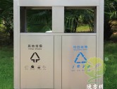 户外公园双分类不锈钢垃圾箱