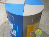 圆柱形组合式分类钢制垃圾桶