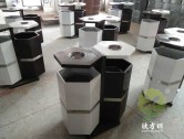 六边形户外钢制分类垃圾桶