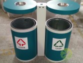 圆柱形烤漆两分类钢制垃圾桶
