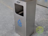 户外方形滑轨不锈钢垃圾桶