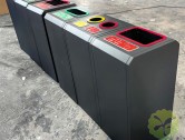 出口室内黑色组合式不锈钢分类垃圾桶