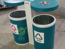 户外圆柱形分类钢制垃圾桶