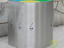 室内立式不锈钢四分类垃圾桶