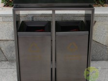 电镀黑钛双分类不锈钢垃圾桶