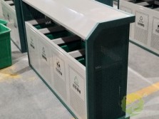市政街道镂空四分类钢板垃圾箱