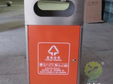 商场室内方形单桶不锈钢垃圾桶