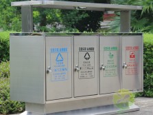 地铁口户外四分类不锈钢垃圾箱