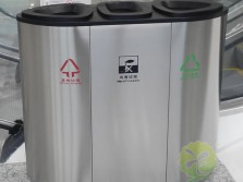 机场商场室内三分类不锈钢垃圾桶