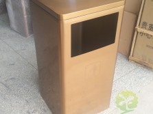 室内方形蚀刻土豪金不锈钢垃圾桶