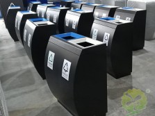 室内直投口两分类不锈钢垃圾桶