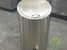 室内圆柱形脚踏式不锈钢垃圾桶