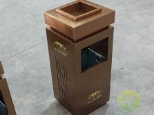 电镀方形物业不锈钢果皮箱