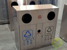 户外方形两分类不锈钢垃圾箱