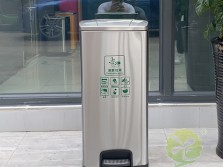 20L家用室内脚踏式不锈钢垃圾桶