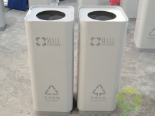 室内立式方形不锈钢分类垃圾桶