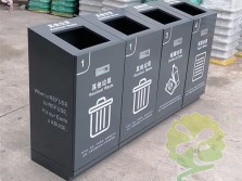 室内商用滑轨方形组合式不锈钢分类垃圾桶