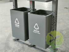 户外景区镂空立柱不锈钢分类垃圾桶