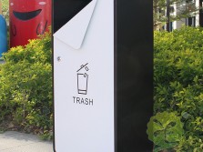 出口贸易方形喷塑不锈钢垃圾桶