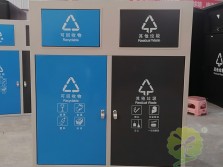 户外方形不锈钢连体分类垃圾箱