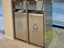 户外电镀香槟金不锈钢分类垃圾桶