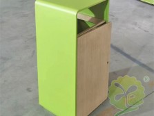 转木纹不锈钢垃圾桶单筒