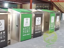 户外脚踏式两连体不锈钢分类垃圾桶