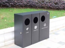 出口公园三分类不锈钢垃圾桶