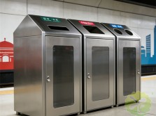 室内地铁站组合式不锈钢分类垃圾桶