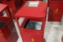 贵州单位采购国庆红钢制烤漆户外垃圾桶