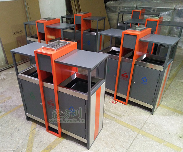 2016款户外烤漆分类垃圾桶高档美观