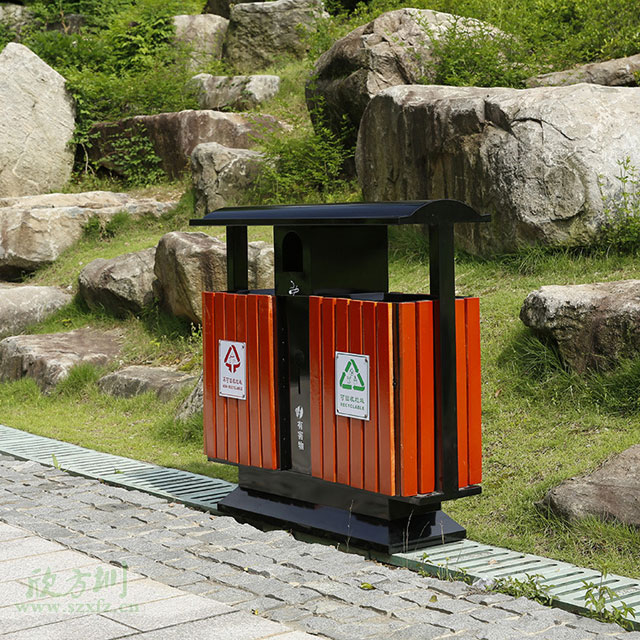 重庆涪陵区园林采购钢木垃圾桶