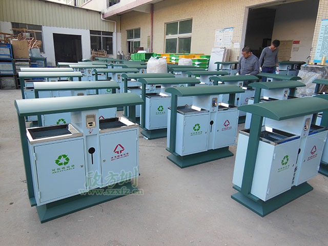 玉林客户采购钢制垃圾桶净化街道