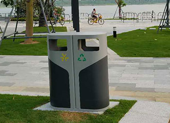 室外侧开门钢制分类垃圾桶主图