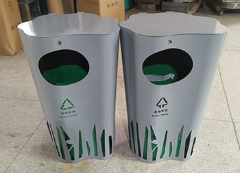 喷塑异形不锈钢分类垃圾桶主图