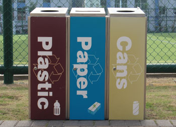 商场立式直投口不锈钢分类垃圾桶主图