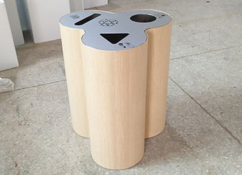 仿木纹立式直投口三分类垃圾桶主图