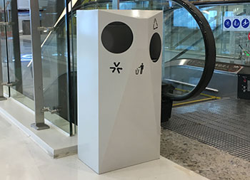室内电梯口不锈钢分类垃圾桶主图