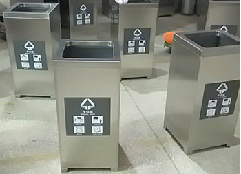 室内立式方形不锈钢干垃圾桶主图