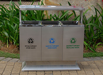 出口户外三分类不锈钢垃圾桶主图