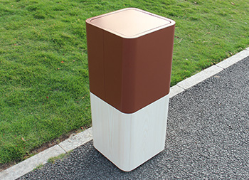 室内电镀仿木纹不锈钢果皮箱主图